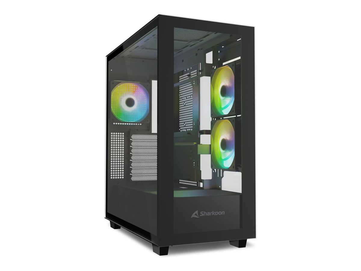 Sharkoon Rebel C60 Black RGB ATX Kabinet - GEEKD.dk