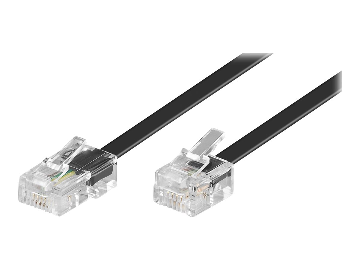ISDN telefonledning - RJ11(6P4C) til RJ45(8P4C), Sort (3m)