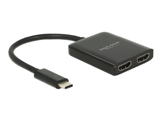 Delock - Ekstern videoadapter - STDP4320 - USB-C - 2 x HDMI - sort - detailsalg