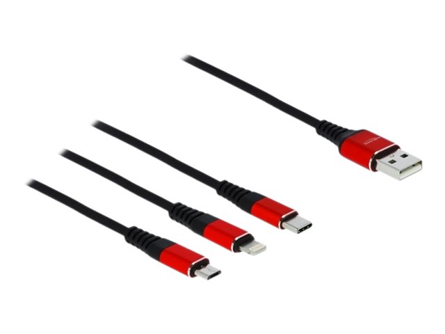DeLOCK USB Charging Cable 3in1 Lightning/MicroUSB/USB TypeC 1m