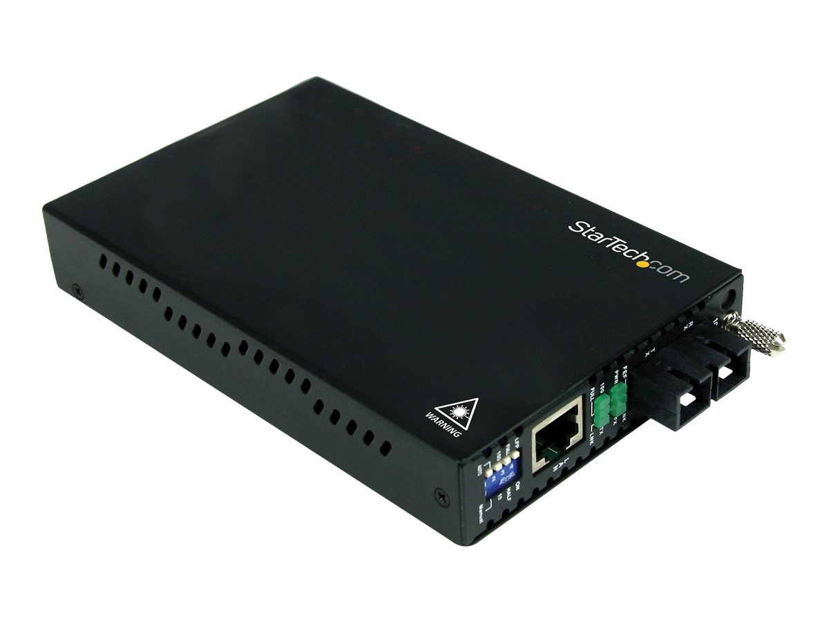 StarTech.com Mbps Single Mode Fiber Media Converter SC - 18.6 miles/30km over Single Mode SC Fiber (ET90110SM302) Fibermedieomformer Ethernet Fast billede