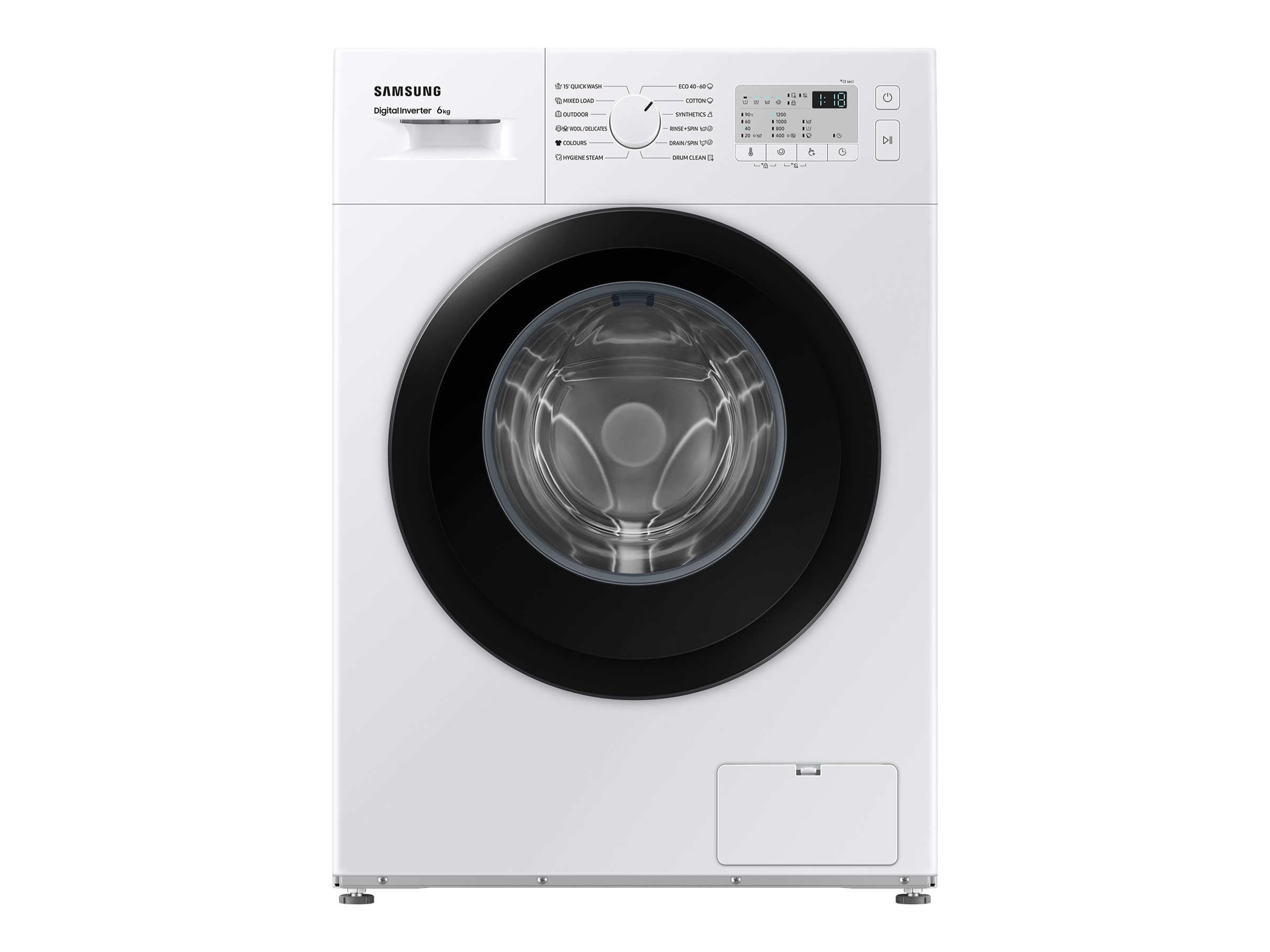 Samsung WW3000AM WW60A3120BH - Vaskemaskine - bredde: 59.5 cm - dybde: 40 cm - højde: 85 cm - frontbetjening - 6 kg - 1200 rpm - hvid