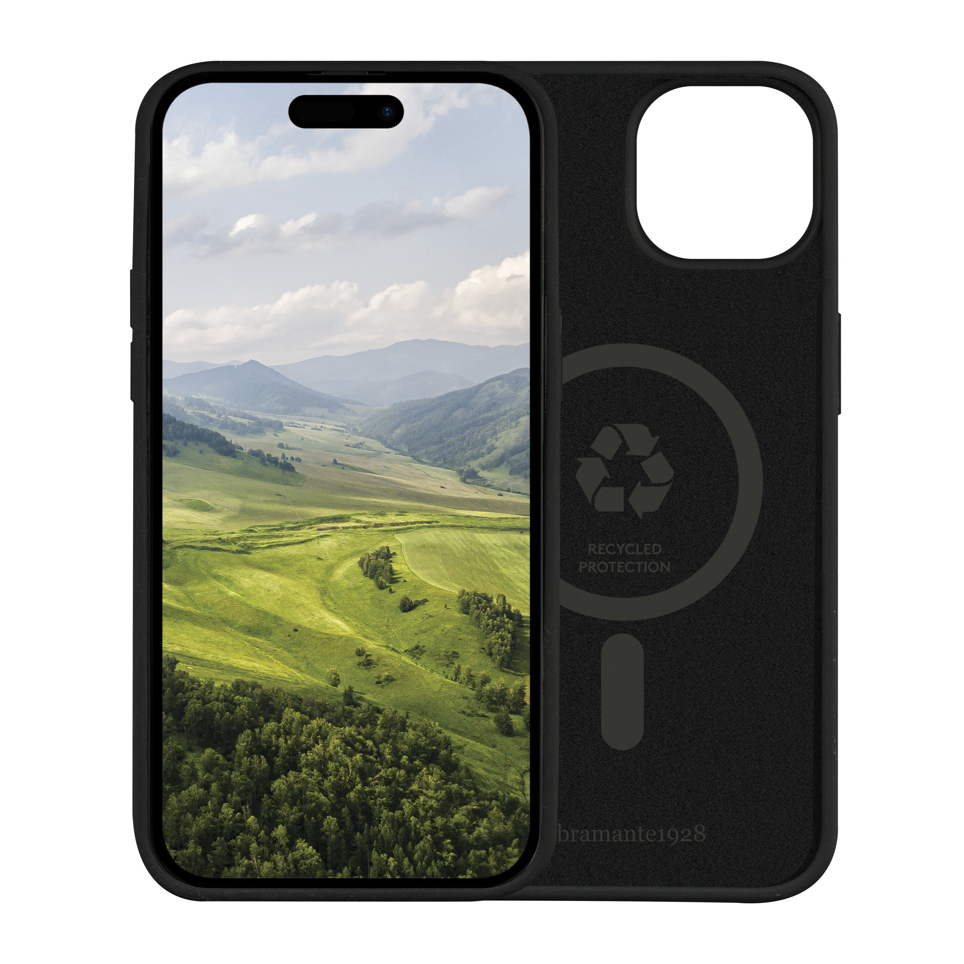 dbramante1928 Monaco - Bagsidecover til mobiltelefon - MagSafe-kompatibilitet - plastik, silicone - natsort - for Apple iPhone 13, 14, 15, 16e, 17e