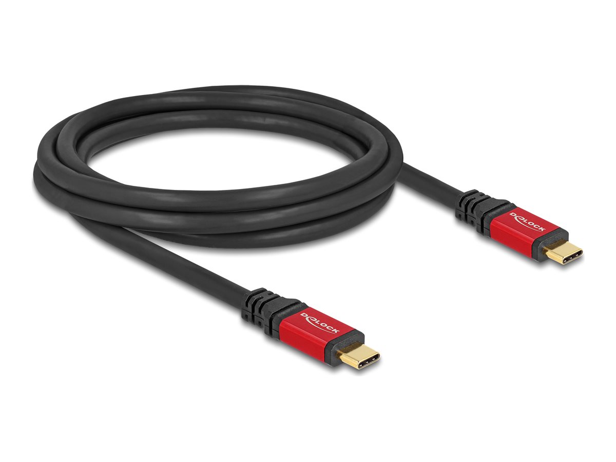 DeLOCK USB 2.0 USB Type-C kabel 2m Sort Rød