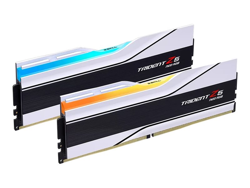 G.Skill Trident Z5 Neo RGB - DDR5 - sæt - 32 GB: 2 x 16 GB - DIMM 288-PIN - 6400 MT/s / PC5-51200 - CL30 - 1.4 V - ikke bufferet - ikke-ECC - hvid