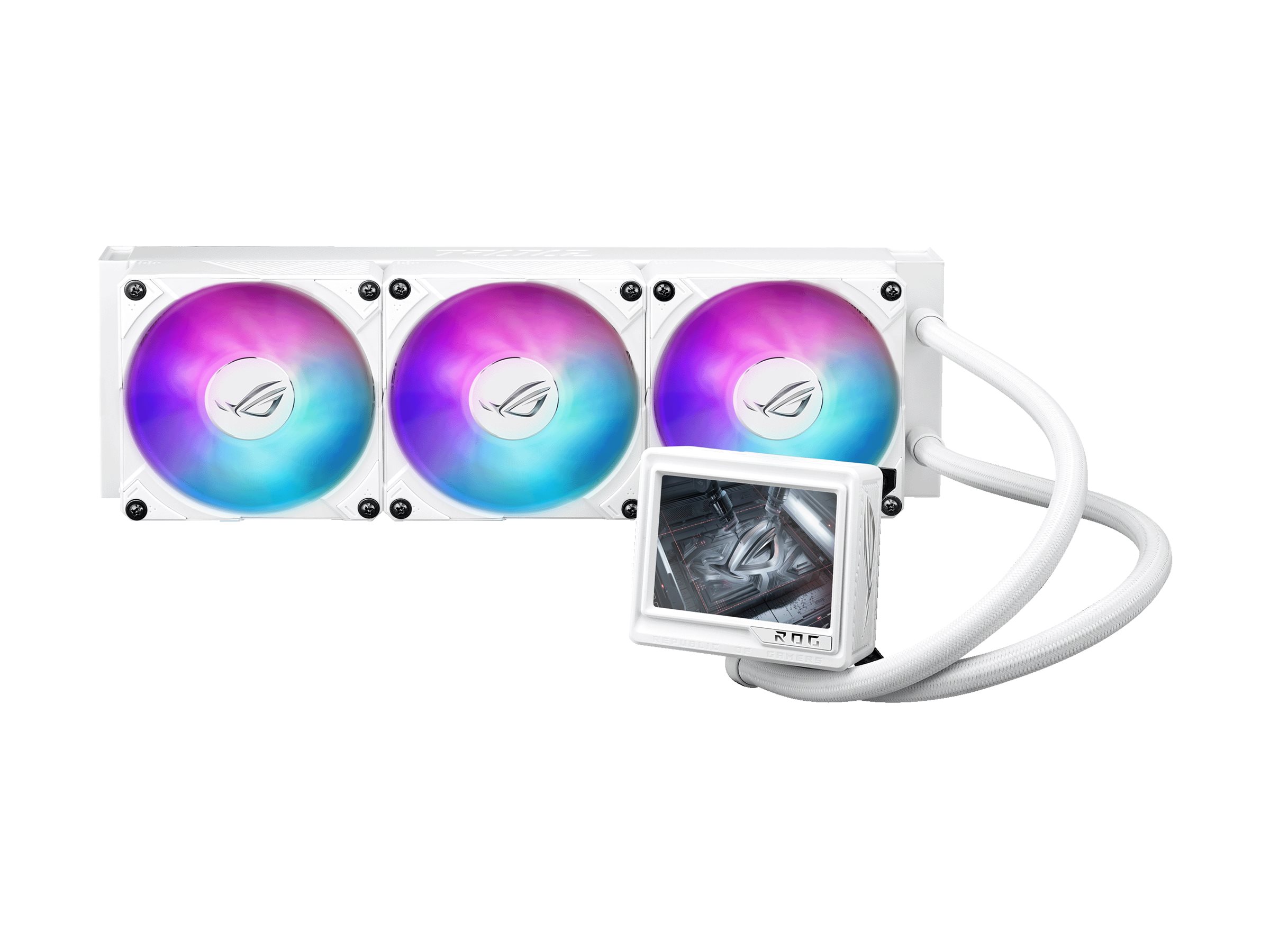 ASUS ROG RYUJIN III - White Edition - CPU-vandblokering til flydende kølesystem - Radiatorstørrelse: 360 mm - (for: AM4, AM5, LGA1851, LGA1700, LGA1200, LGA115x Socket) - kobberbase - 120 mm - hvid