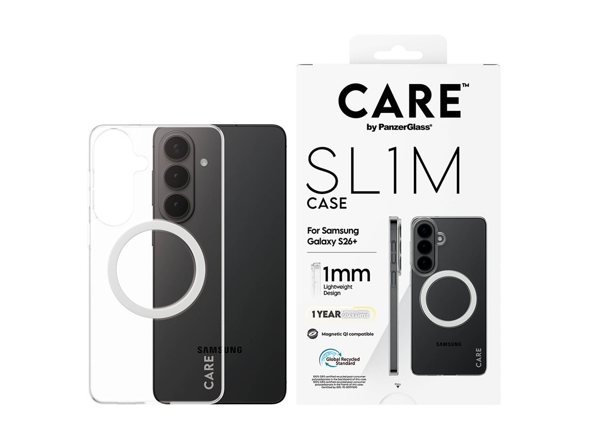 PanzerGlass CARE™ by ® SL1M Case Transparent w. Qi Samsung Galaxy S26+ Beskyttelsescover Transparent