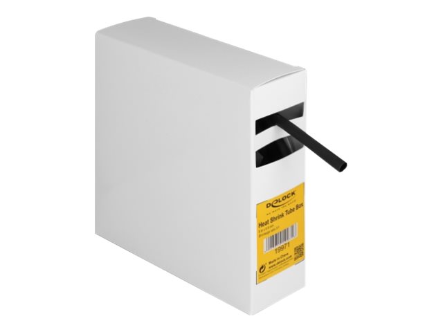 Delock - Rør varmeforsegling - med klæbemiddel indeni, krympeforhold 3:1 - 5 m - sort