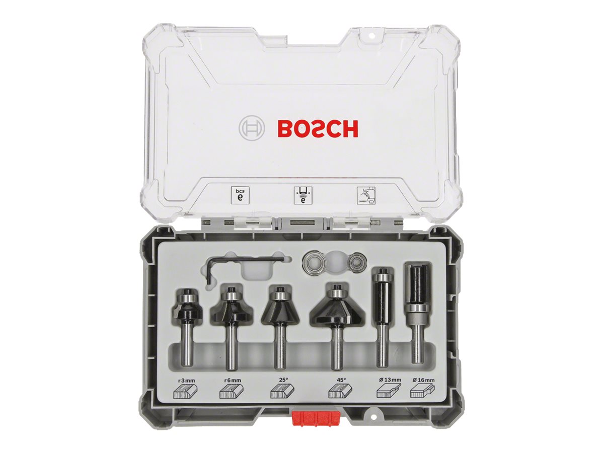 Bosch Bitsæt til fræsejern, 6 dele, Trim&Edging, skaft på 6 mm