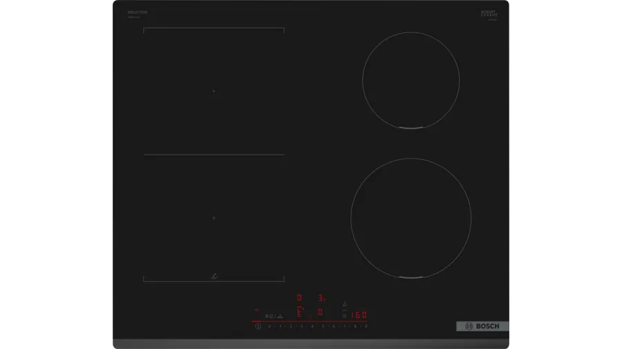 Bosch Serie 6 PVS631HC1E, Sort, Indbygget, 59.2 cm, Zone induktionskogeplade, Keramisk, 4 zone(s)