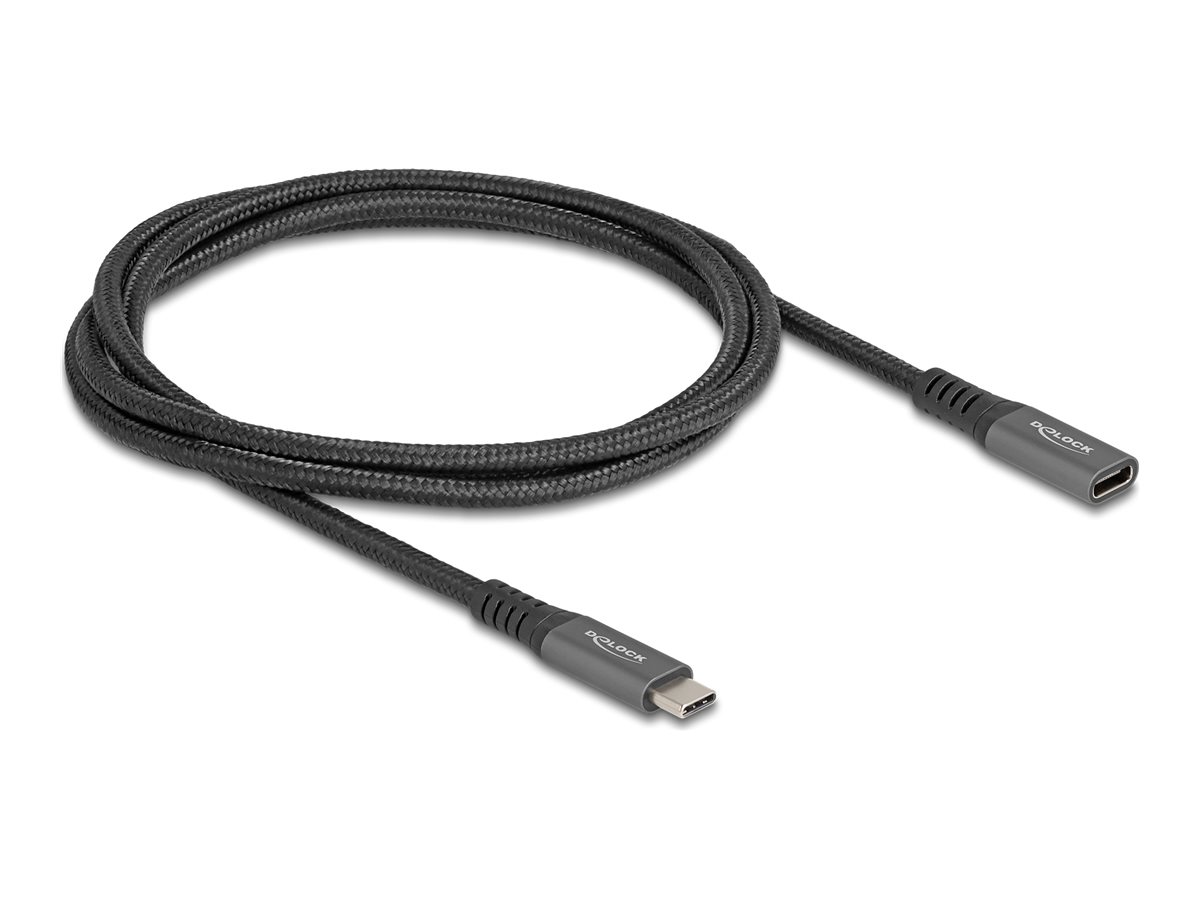 DeLOCK USB 3.1 USB Type-C forlængerkabel 1m Sort Grå