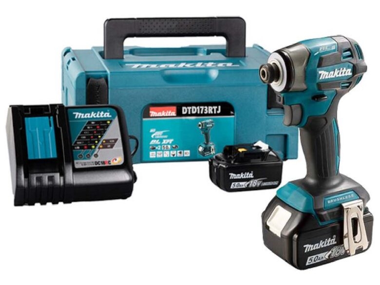 Makita DTD173RTJ Battery Powered Impact Wrench + Batterier, lader og kasse