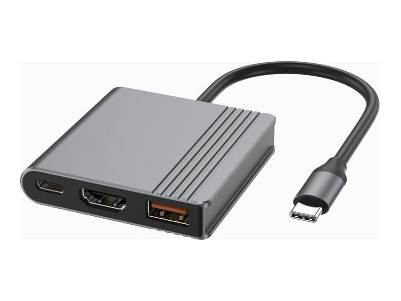 Gembird A-CM-COMBO3-05 USB-C 3-i-1 multiport-adapter – space grey