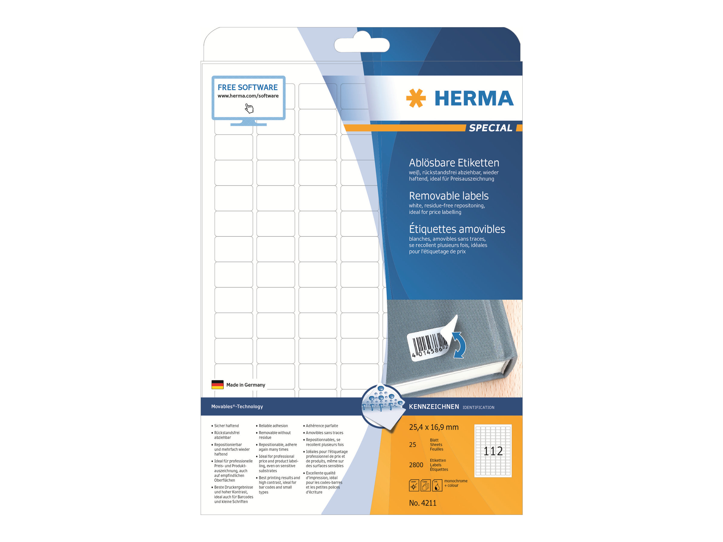 HERMA Special Etiketter 25.4 x 16.9 mm 2800etikette(r)