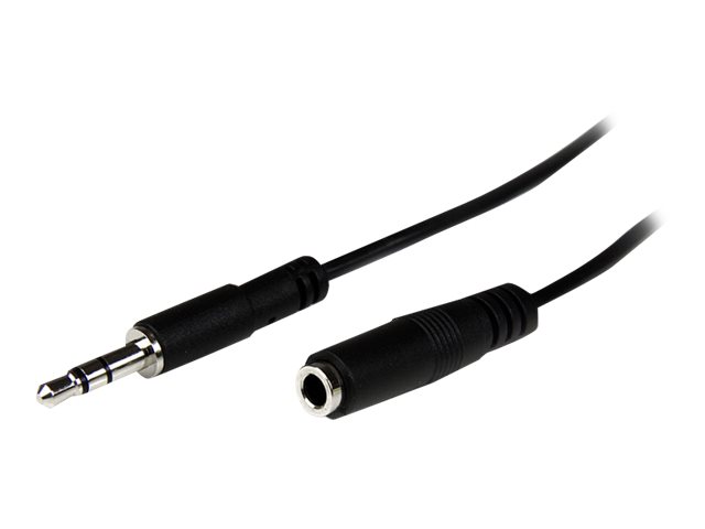 Startech 1m Slim 3.5mm Stereo Extension Audio Cable - M/F - Mini stereo Extension - 3.5mm Extension - heaDPhone Ext cord (MU1MMFS) - Forlængerkabel til audio - mini-phone stereo 3.5 mm han til mini-phone stereo 3.5 mm hun - 1 m - sort - for P/N: MU15MMS, MU6MMS, SV211DPUA, SV211DPUA4K, SV211HDUA4K