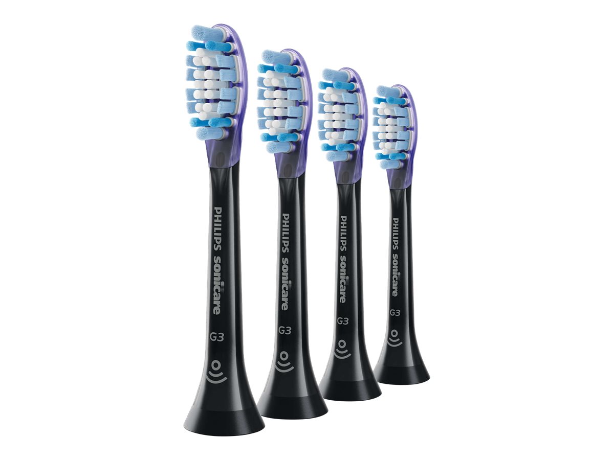 Philips Sonicare G3 Premium HX9054 Gum Care - Ekstra tandbørstehoved - til tandbørste - sort (pakke med 4)
