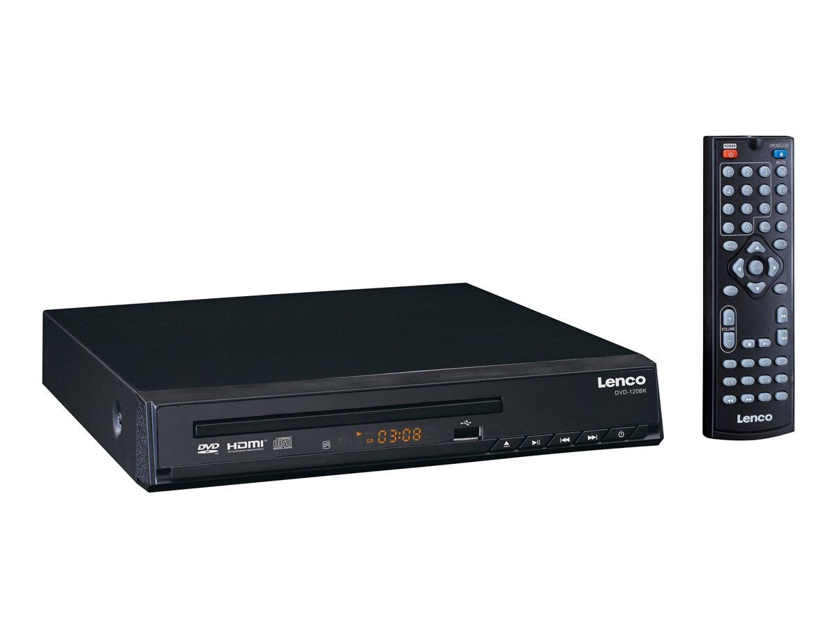 Lenco - DVD-afspiller med HDMI og fjernbetjening Sort - DVD-120BK