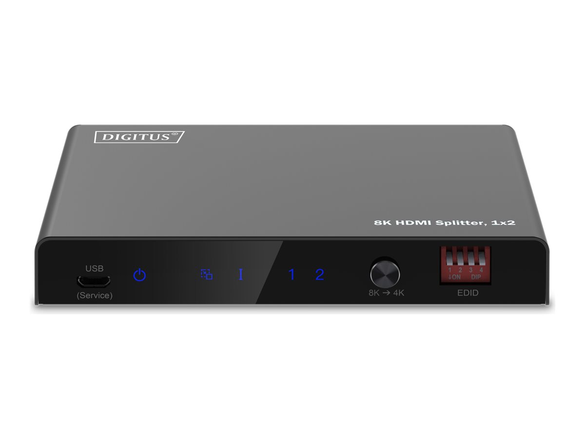 DIGITUS DS-55339 - Video-/audiosplitter - 8K, 1x2 - 2 x HDMI - desktop