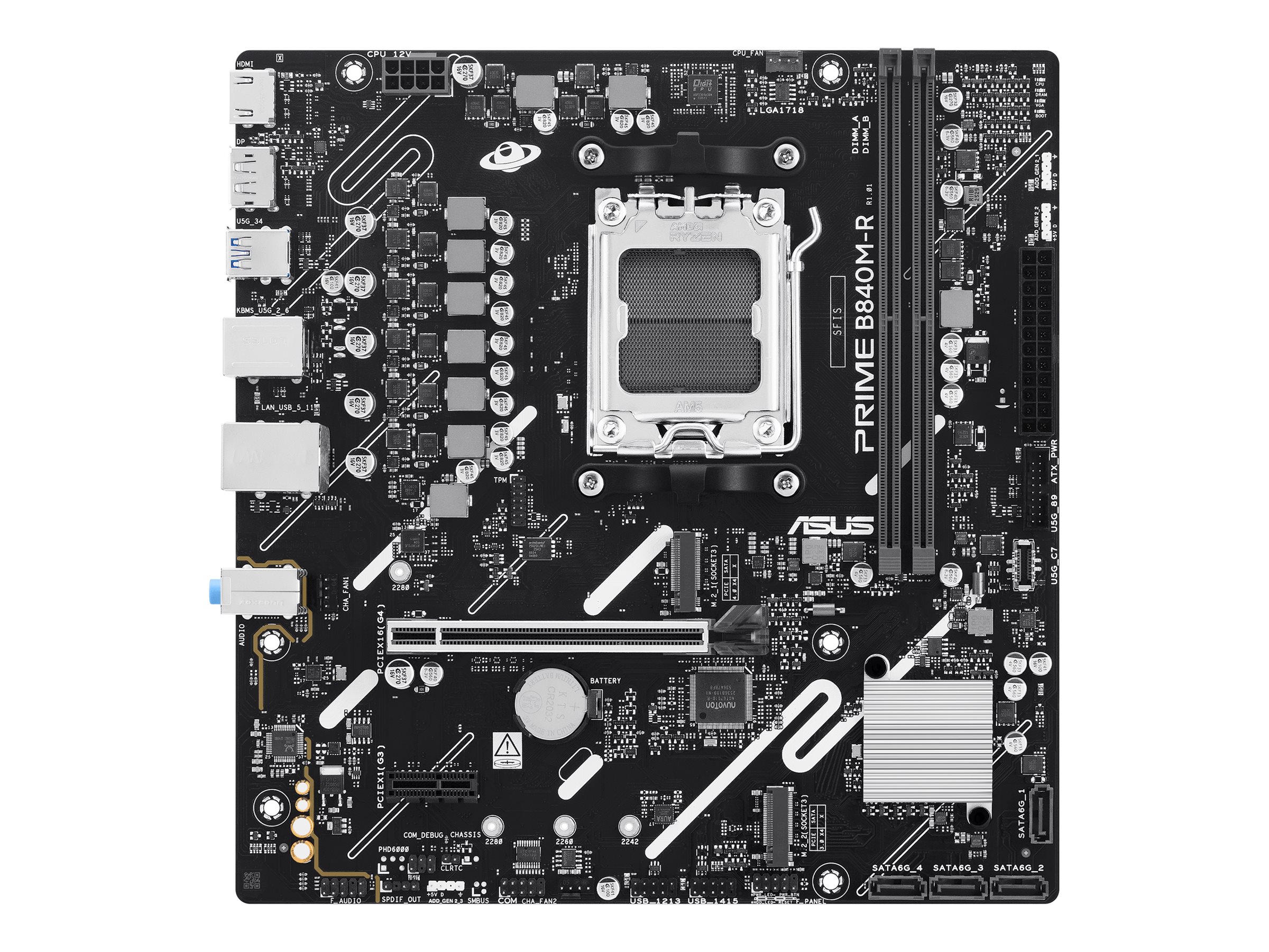 ASUS PRIME B840M-R Bundkort - AMD B840 - AMD AM5 - DDR5 RAM - Micro-ATX