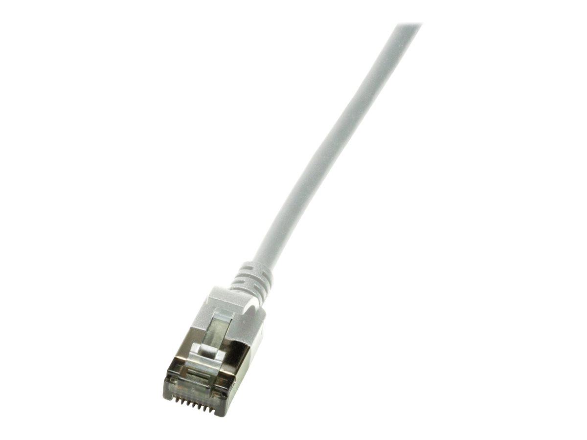 LogiLink SlimLine - Patchkabel - RJ-45 (han) til RJ-45 (han) - 30 cm - SSTP, PiMF - CAT 6a - booted, halogenfri, formet, knastfri - grå, RAL 7035
