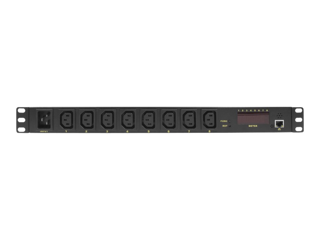 LogiLink IP PDU Control Unit Strømfordelingsenhed 8-stik 16A Sort