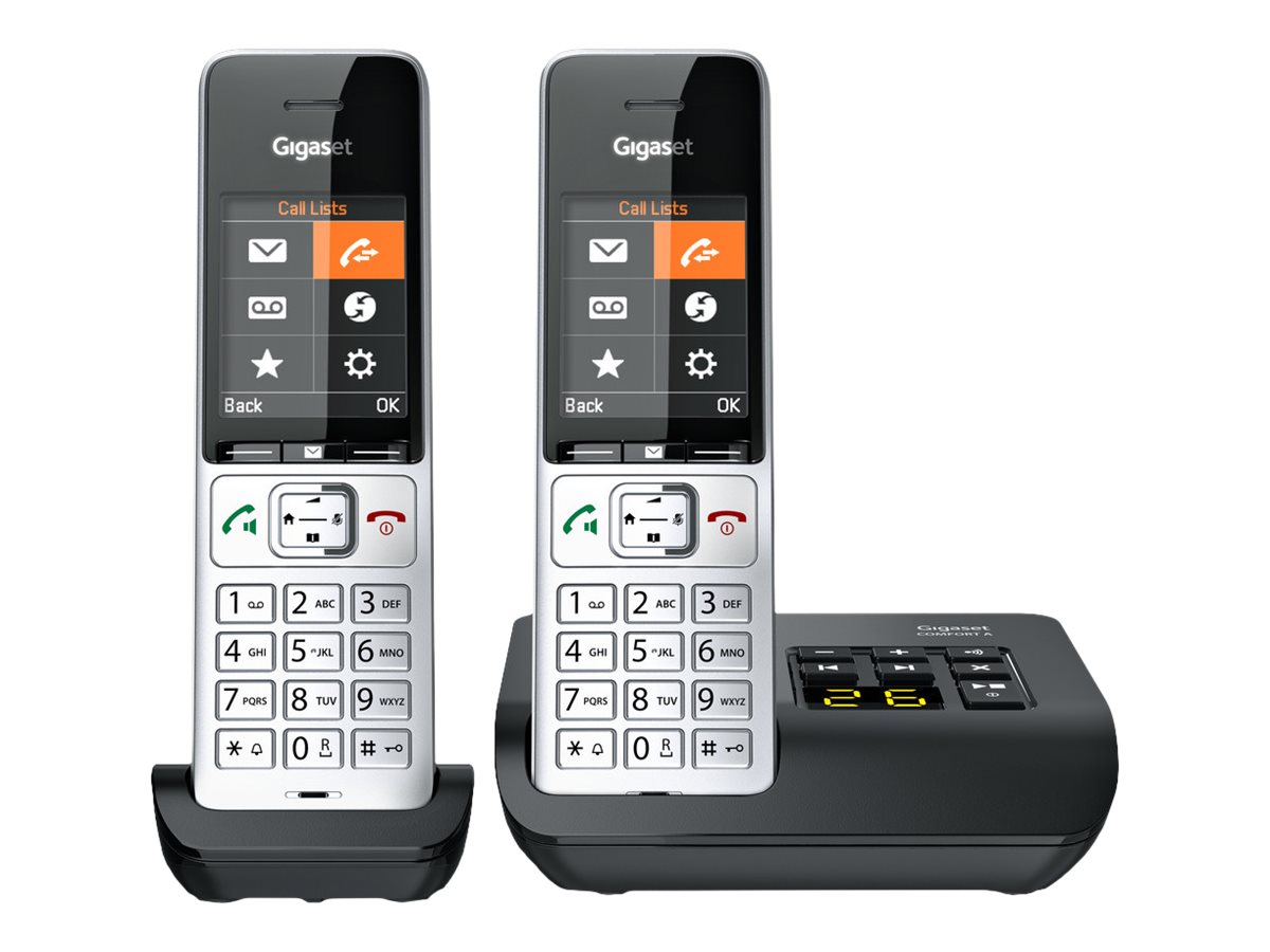 TrÃ¥dlÃ¸s fastnettelefon Gigaset COMFORT 500A Duo med svarer â sort/sÃ¸lv