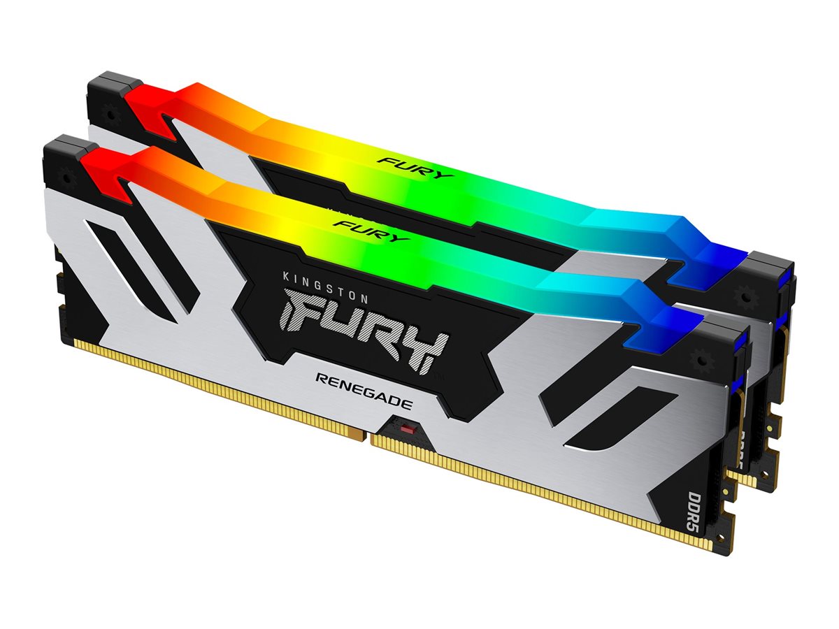 Kingston FURY Renegade RGB DDR5-6400 - 96GB - CL32 - Dual Channel (2 pcs) - Intel XMP - Sort med RGB