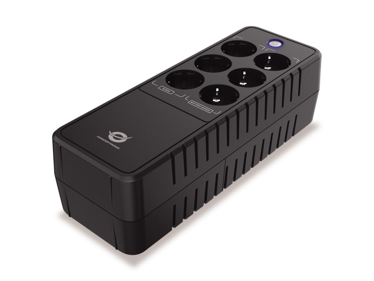 Conceptronic ZEUS09E UPS-enhed Standby (offline) 0,85 kVA 490 W 6 AC stikkontakt(er)