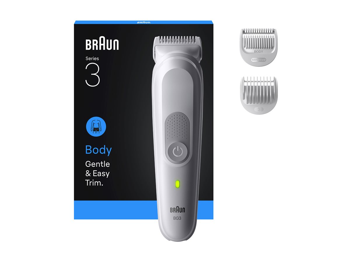 Braun - Kropstrimmer Series 3, +3 Groomingredskaber, Bg3530 - Gentle Grey