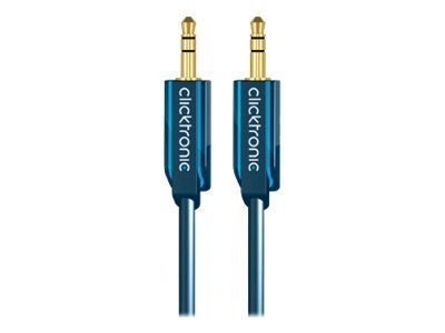 ClickTronic 3,5 mm AUX-kabel, stereo Premiumkabel | 1x 3,5 mm jackplugg  1x 3,5 mm jackplugg | 5,0 m | OFC innerledare