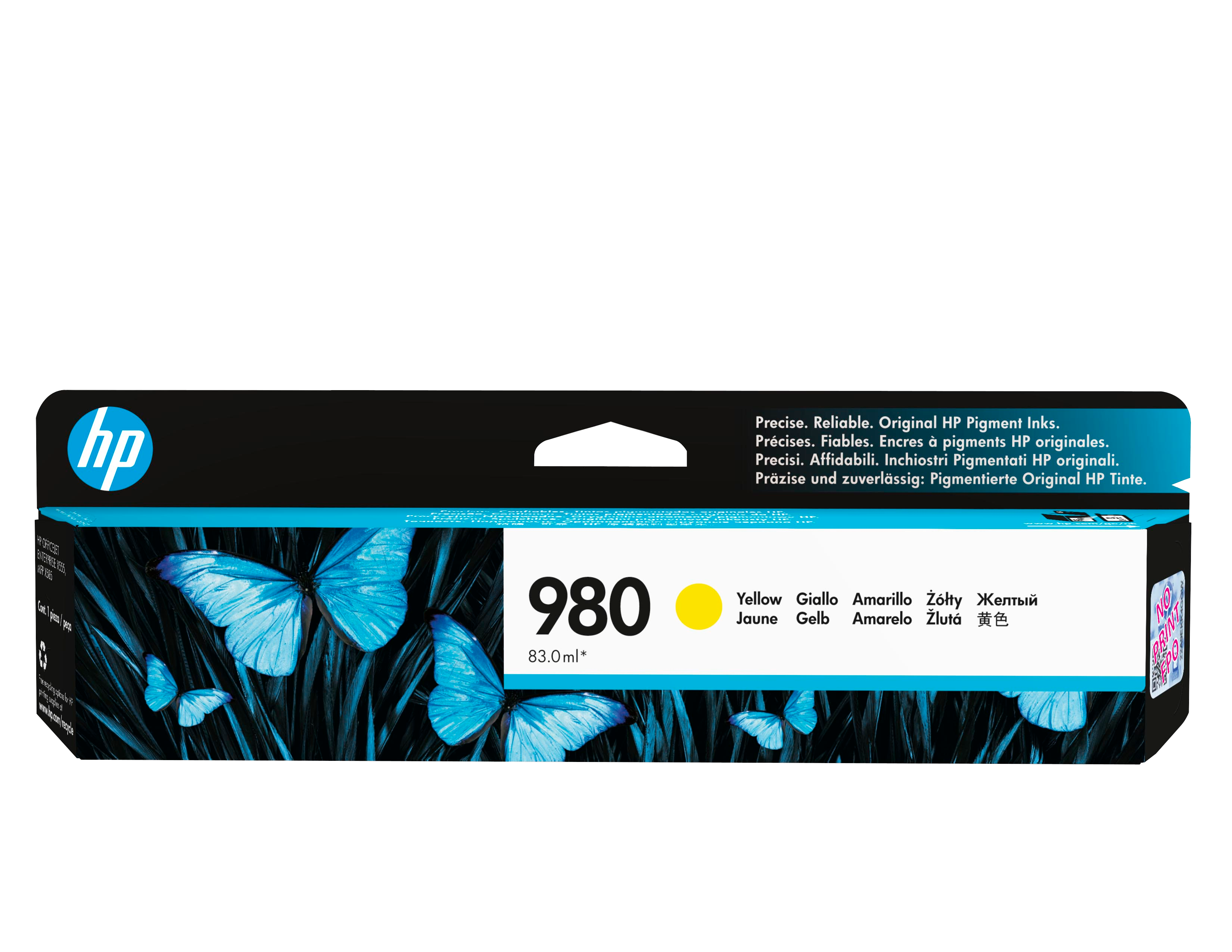 HP 980 - 86.5 ml - gul - original - blækpatron - for Officejet Enterprise Color MFP X585  Officejet Enterprise Color Flow MFP X585