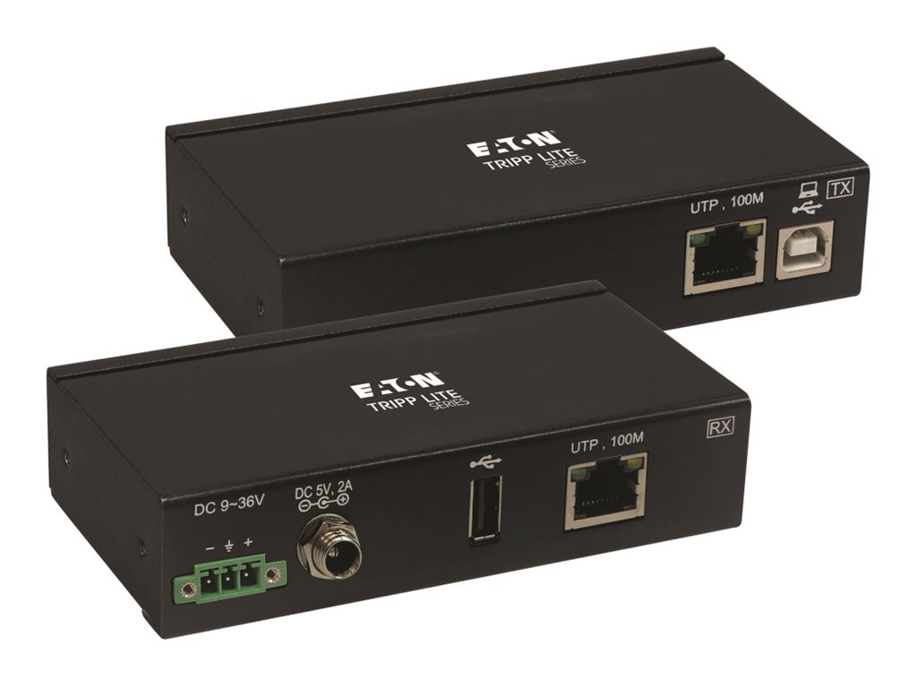 Eaton Tripp Lite Series USB over Cat6 Extender 1-Port Industrial, ESD Protection, PoC - USB 2.0, Mountable, 330 ft., TAA USB-forlængerkabel