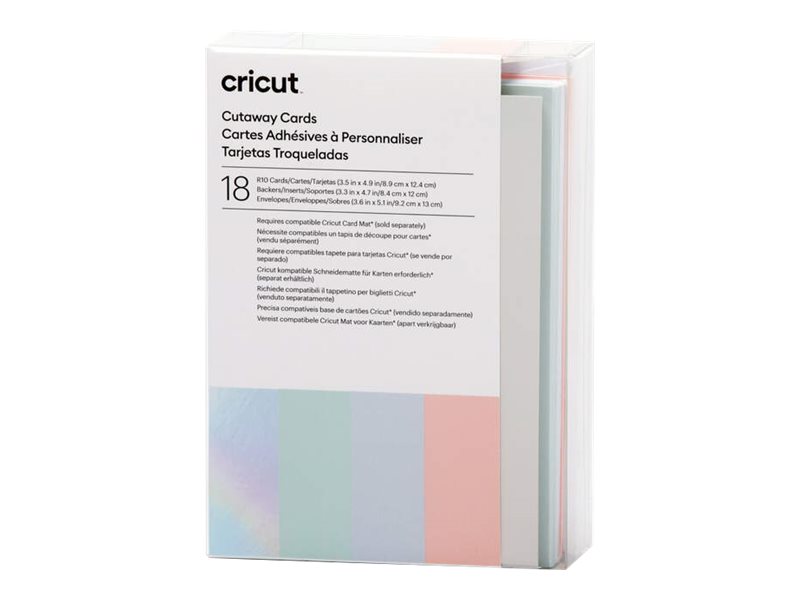Cricut Pastel Sampler - cutaway card set - tulip Twilight powder blue mustard party pink khaki white