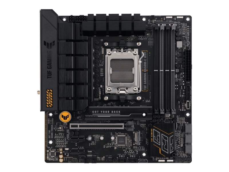 ASUS TUF GAMING B650M-E WIFI - Bundkort - micro ATX - Socket AM5 - AMD B650 Chipset - USB-C 3.2 Gen 2x2, USB 3.1 Gen 2, USB 3.2 Gen 2, USB-C 3.2 Gen 1 - 2.5 Gigabit LAN, Bluetooth, Wi-Fi 6 - onboard grafik (CPU påkrævet) - HD Audio (8-kanaler)