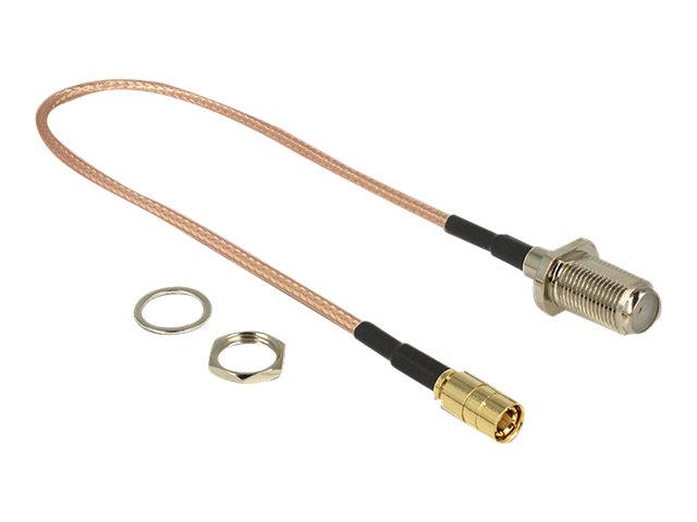 DeLOCK Antennekabel Koaksial 25cm Brun Gennemsigtig Brun Transparent