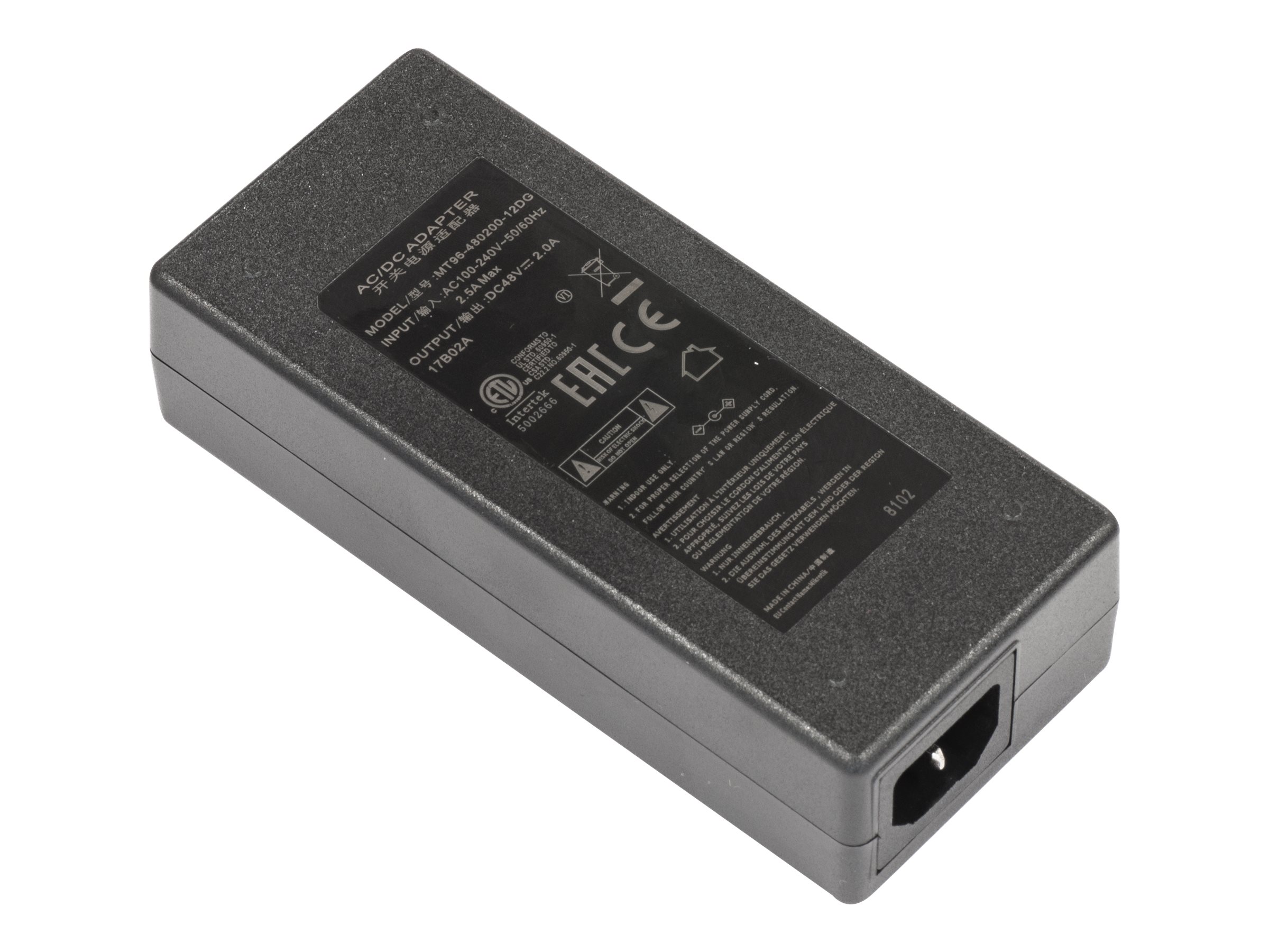 Strømforsyning 48V 2A 96W - MikroTik til hEX PoE og CRS112-8P-4S-IN