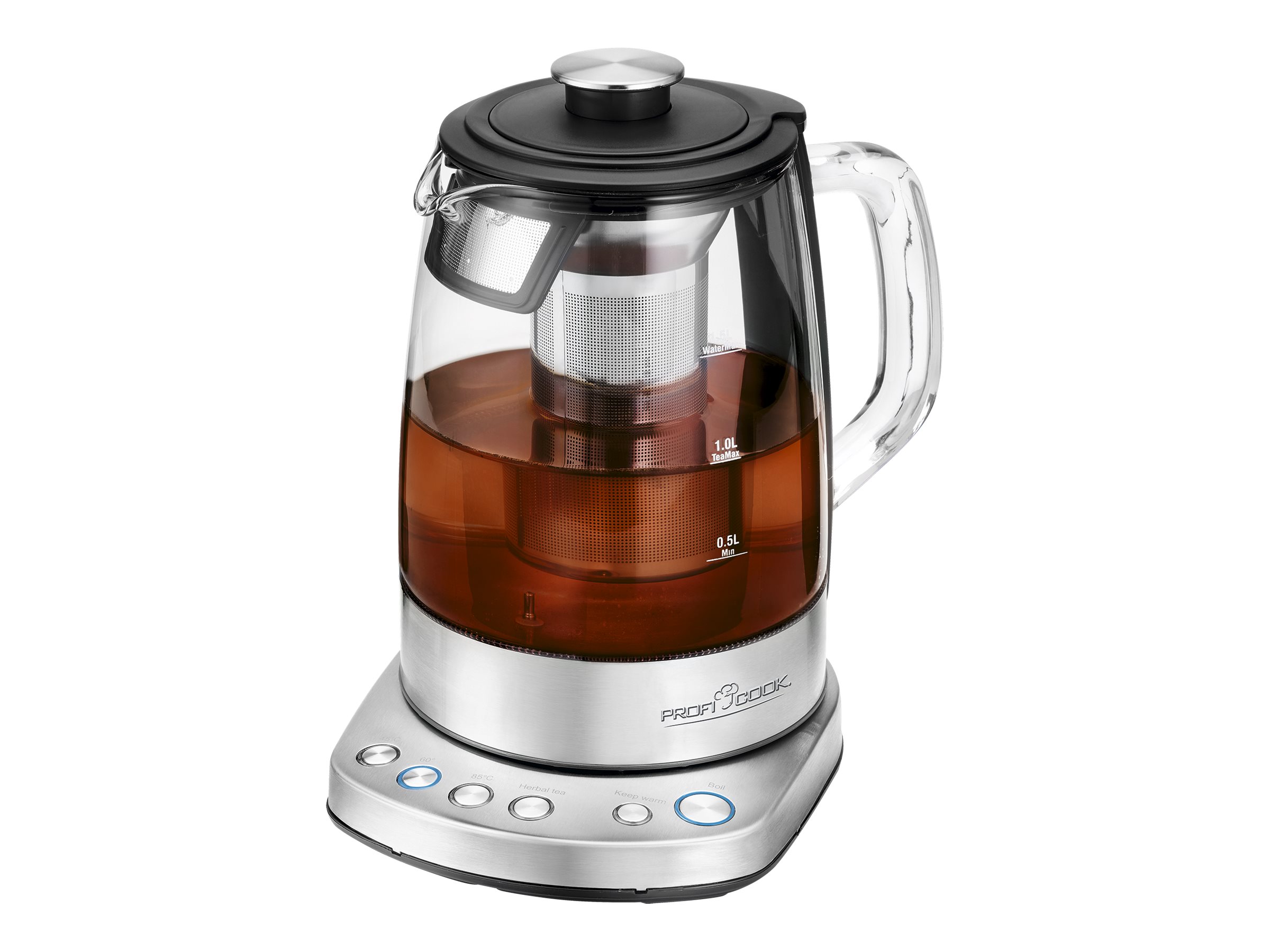 ProfiCook PC-WKS 1167G - tea maker/kettle - stainless steel/glass