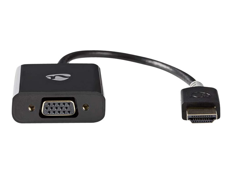 HDMI kabel | HDMI Stik | VGA Hun / 3.5 mm Hun / 3.5 mm Hunstik | 1080p | Guldplateret | 0.20 m | Lige | PVC | Anthracite | Window Box med Euro lås