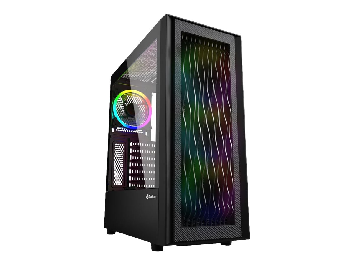 Sharkoon RGB WAVE, pc case (black, tempered glass side panel) Kabinet - GEEKD.dk