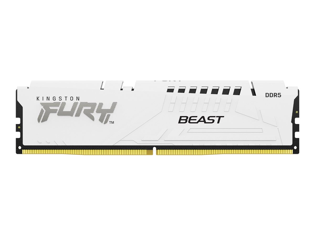 Kingston FURY Beast - DDR5 - modul - 16 GB - DIMM 288-PIN - 6000 MT/s / PC5-48000 - CL36 - 1.35 V - ikke bufferet - on-die ECC - hvid