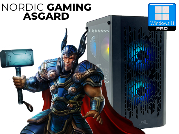 Nordic Gaming Asgard Thor Gaming PC | Ryzen 5 16GB RX 9060XT 8GB 1TB W11P
