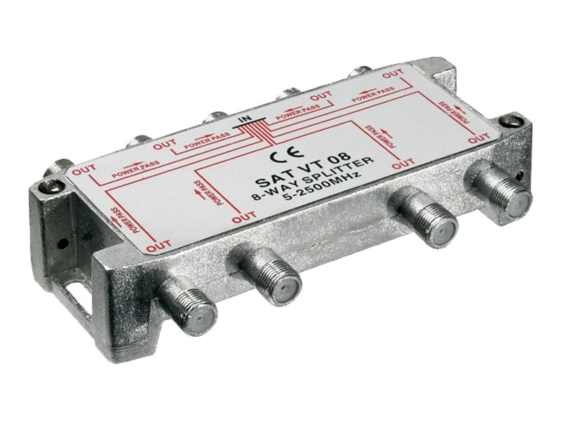 TV/FM/SAT antennesplitter - 8 vejs 5-2450MHz (til F stik)