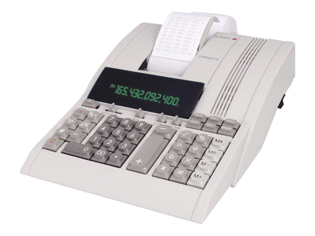 Olympia CPD 5212 - Printe-regnemaskine - VFD - 12 cifre - AC adapter