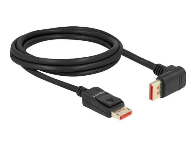Delock DisplayPort cable male straight to male 90° upwards angled 8K 60Hz 2m