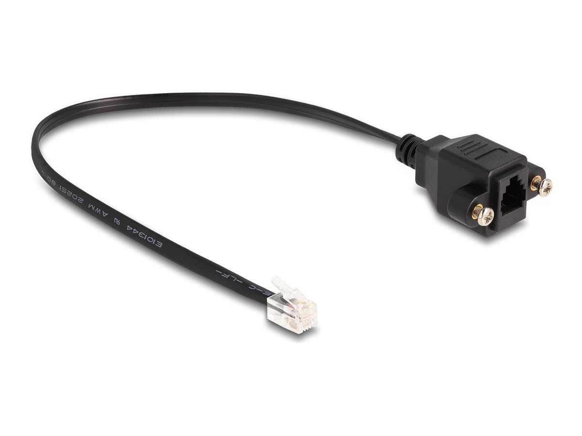 DeLOCK 30cm Forlængerkabel til telefon Sort