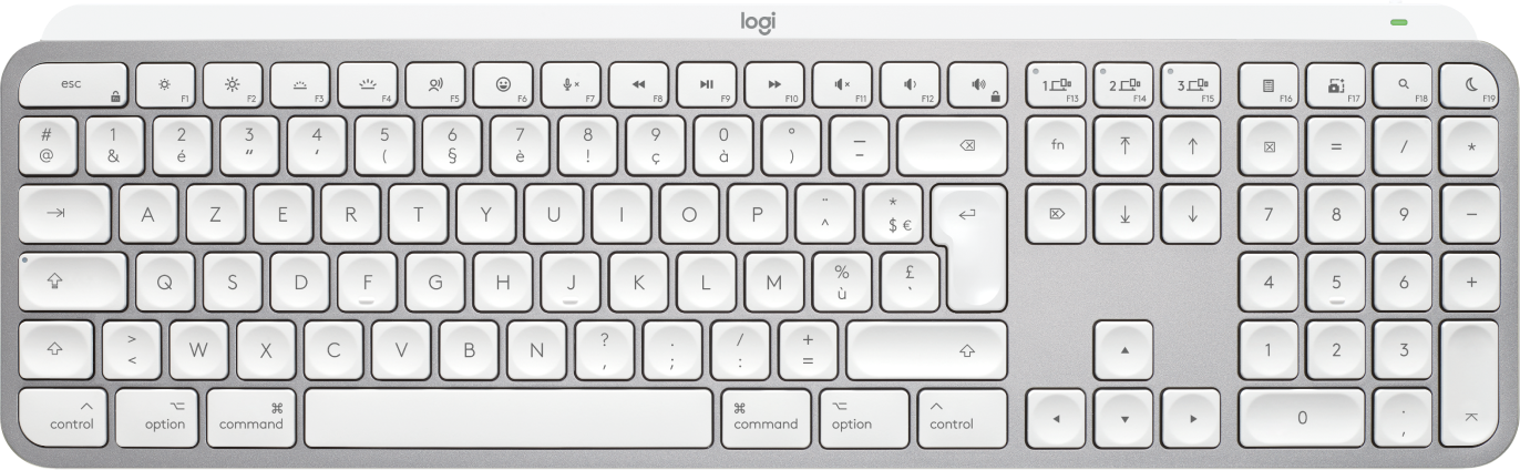 Logitech Master Series MX Keys S for Mac Tastatur Membran / saks Ja Trådløs Fransk