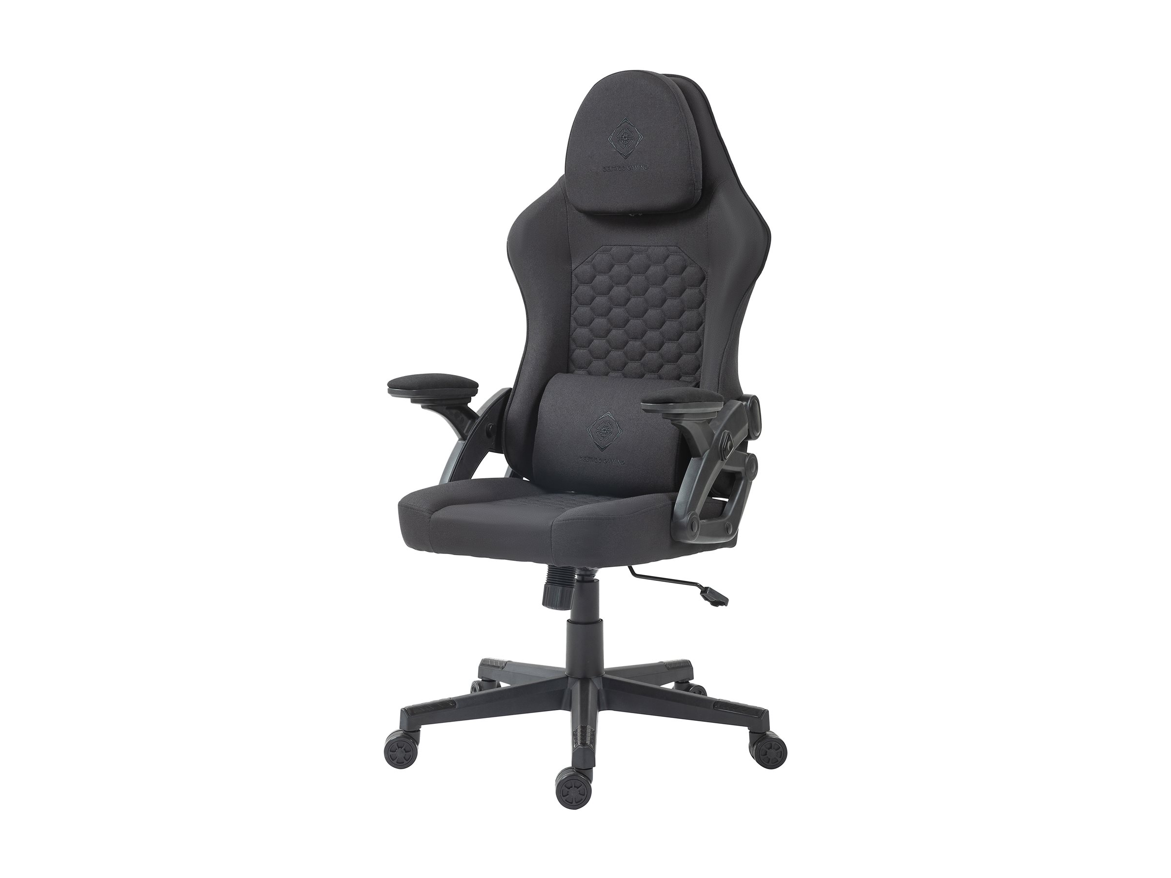 DELTACO GAMING DC130 - Spillestol - ergonomisk - armstøtter - linned stof - sort