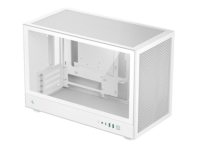 DeepCool CH260 WH - Mikro - micro ATX - sidepanel med vindue (hærdet glas) - ingen strømforsyning (ATX / PS/2) - hvid - USB/Lyd