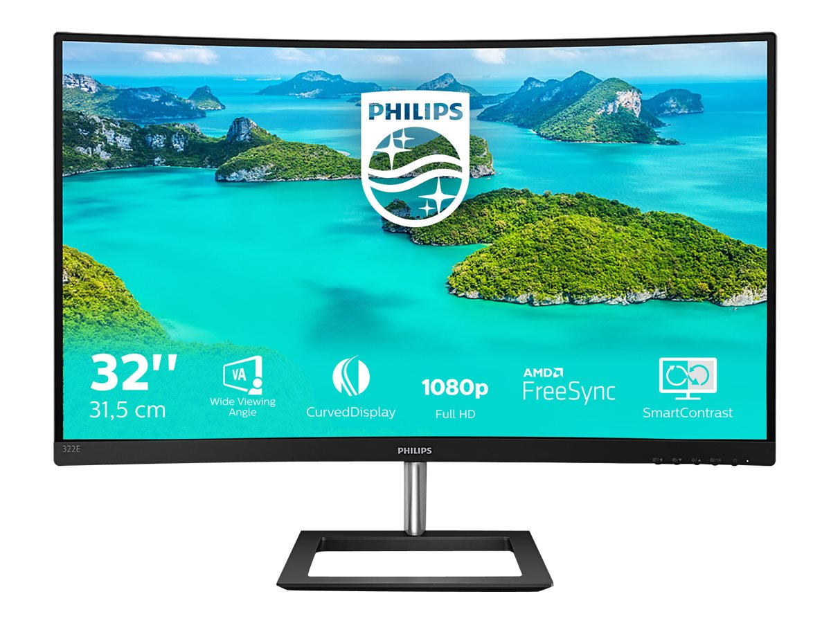 Philips E Line 322E1C/00 LED display 80 cm (31.5) 1920 x 1080 pixel Fuld HD LCD Sort