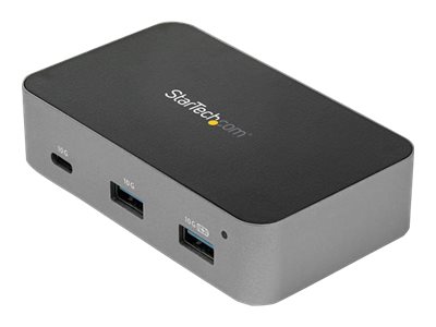 StarTech.com 4-Port USB C Hub - USB 3.1 Gen 2 (10Gbps) - 3x USB-A & 1x USB-C - Powered - Universal Power Adapter Included (HB31C3A1CS) Sort Grå